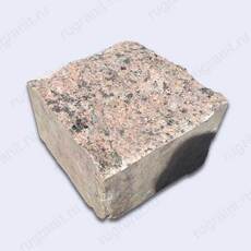 Пилено-колотая брусчатка гранитная из карандаша, 10x10x5, цвет красный - гранит, брусчатка, плитка, комплектующие для станков