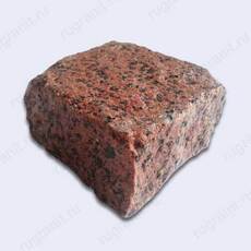 Пилено-колотая брусчатка из гранита из слэба, 10x10x5, цвет красный - гранит, брусчатка, плитка, комплектующие для станков