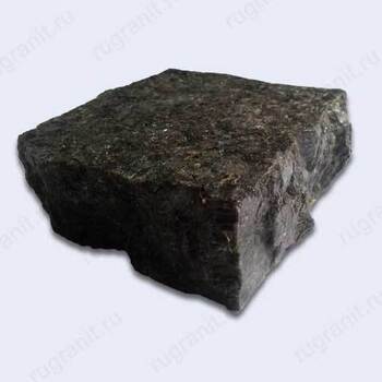 Пилено-колотая брусчатка (горбулевское) из слэба, размер 10x10x4, цвет черный - гранит, брусчатка, плитка, комплектующие для станков