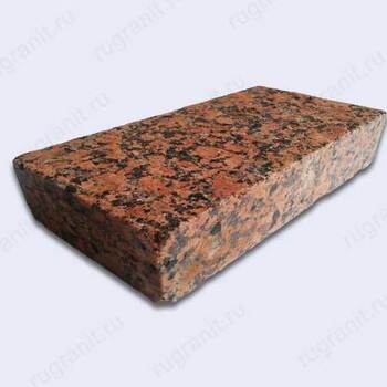 Брусчатка пиленая из гранита 20x20x5 см, цвет красный, емельяновка - гранит, брусчатка, плитка, комплектующие для станков